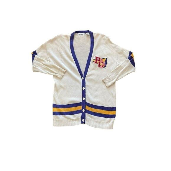 Vintage 80s Gitano beige paper rally varsity sweater - Picture 1 of 8